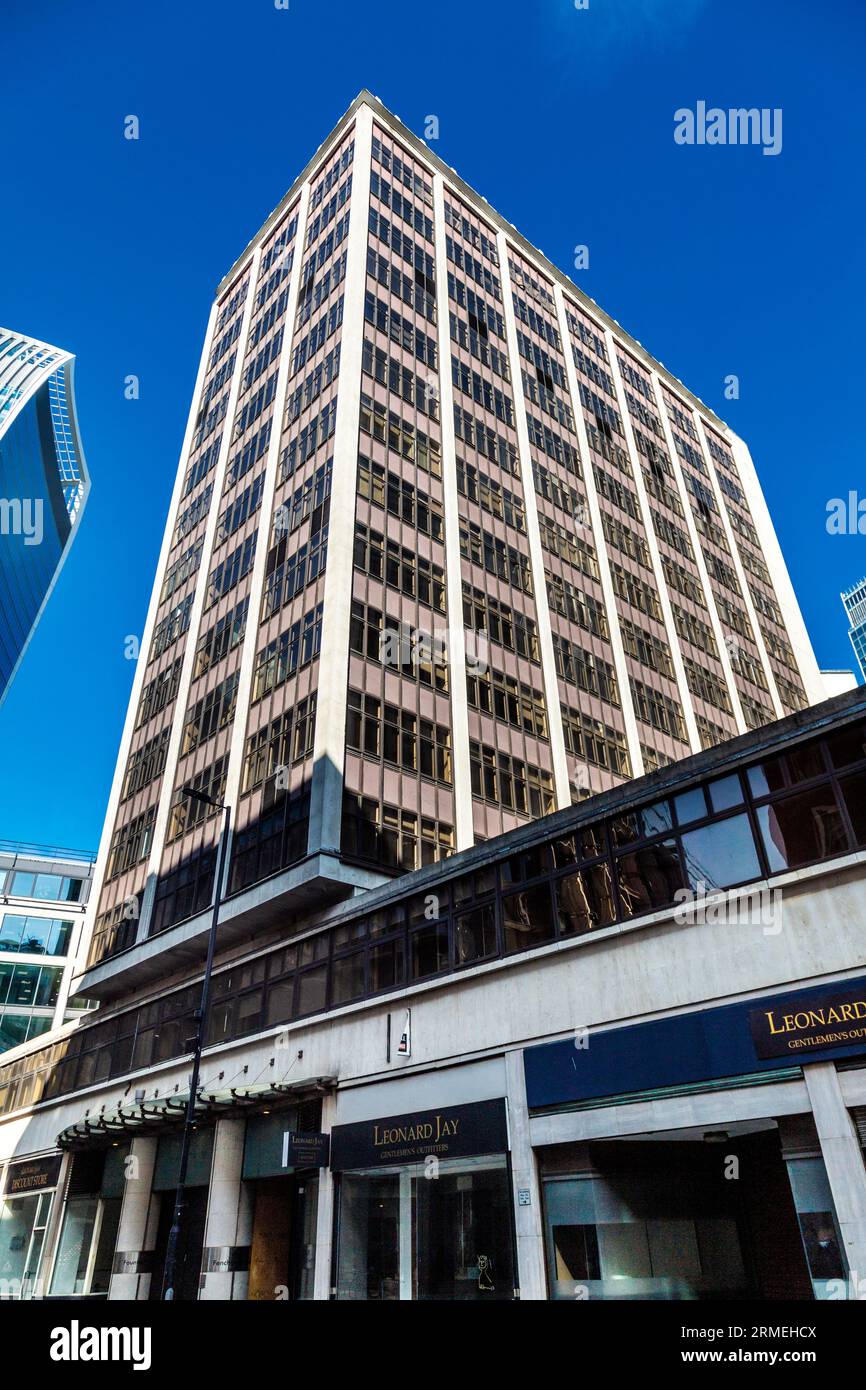 Extérieur de la tour podium des années 1950 Fountain House, Fenchurch Street, Londres, Angleterre Banque D'Images