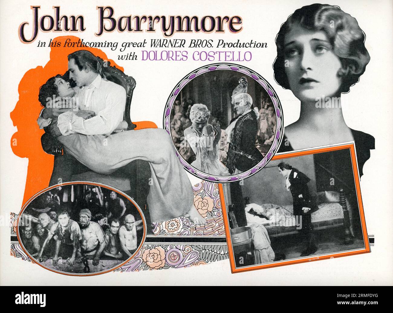 JOHN BARRYMORE et DOLORES COSTELLO dans WHEN A MAN LOVES Aka HIS LADY (in UK) 1927 réalisateur ALAN CROSLAND tiré du roman Histoire du Chevalier des Grieux et de Manon Lescaut de Abbe Prevost adaptation Bess Meredyth Warner Bros. Banque D'Images