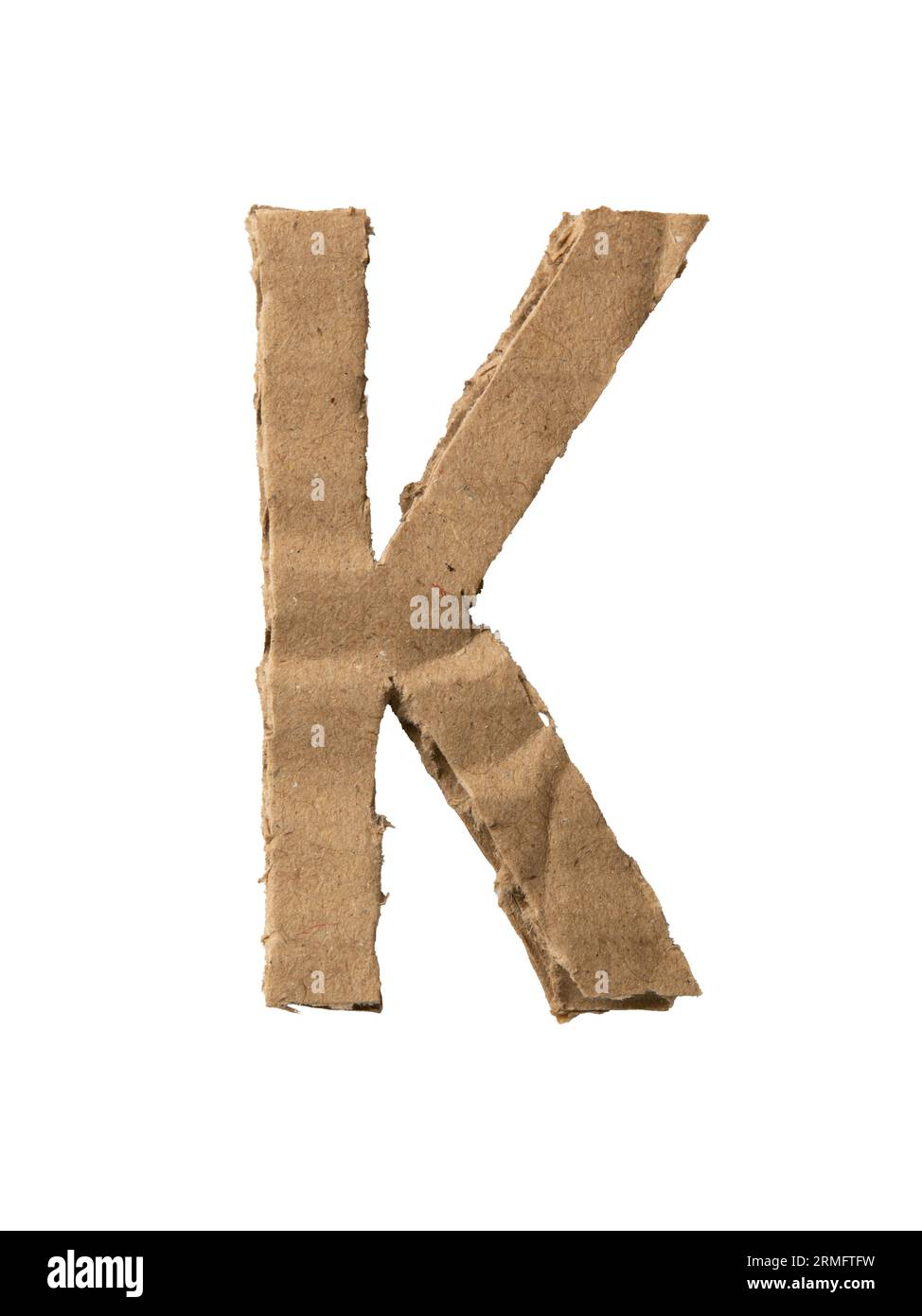 Alphabet K découpé dans du papier carton Banque D'Images