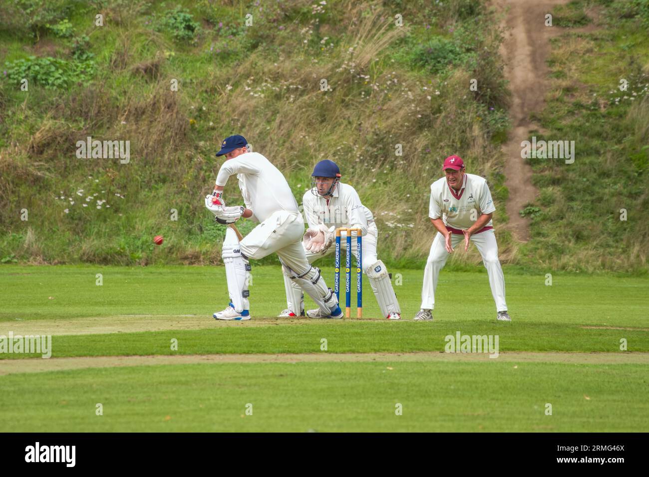 Priory Park Cricket Club en action Chichester West Sussex Angleterre Banque D'Images