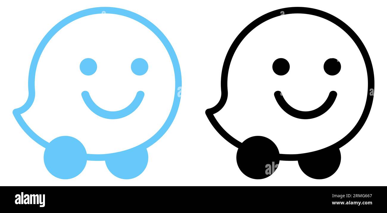 Ensemble d'icônes de waze de ligne. Symbole cartes GPS. Illustration vectorielle Illustration de Vecteur