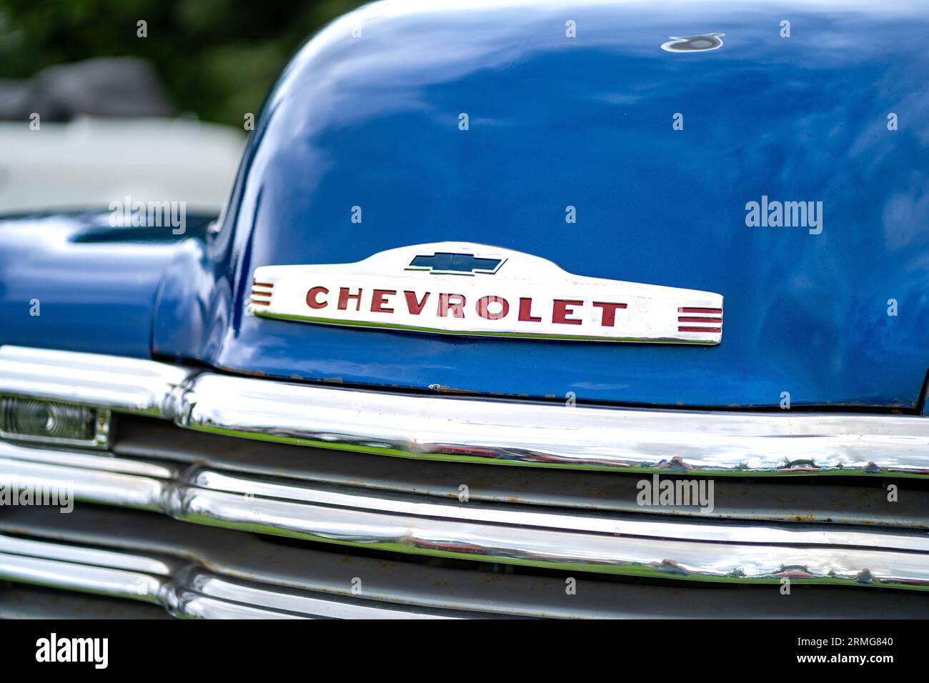 Vue rapprochée de la calandre avant du camion ThriftMaster de Chevrolet Banque D'Images