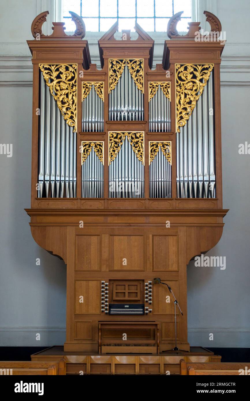 Orgue Verschueren dans l'église de l'Abbaye d'Averbode prémonstratensienne, Scherpenheuvel-Zichem, Brabant flamand, Flandre, Belgique Banque D'Images