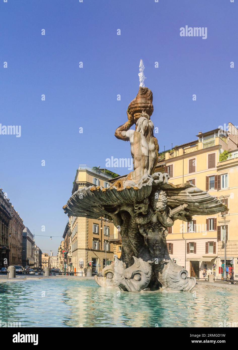 Fontaine Triton sur la place Barberini, Rome, Quirinal Banque D'Images