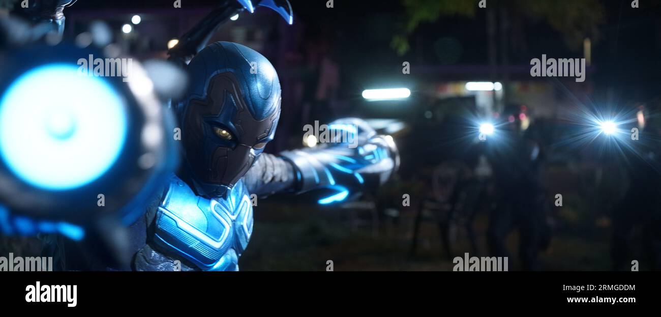 Blue Beetle 2023 Xolo Mariduena Banque D'Images