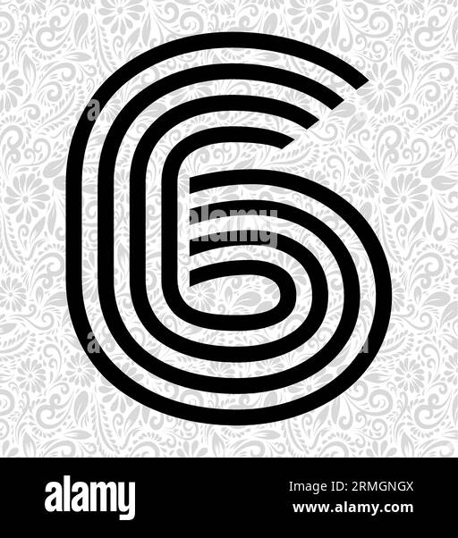 Numéro 6 Latter Art, Alphabet Letter Design, Alphabet Letter Illustration, Latter Art, lettrage illustration, vecteur alphabet, vecteur de police Illustration de Vecteur