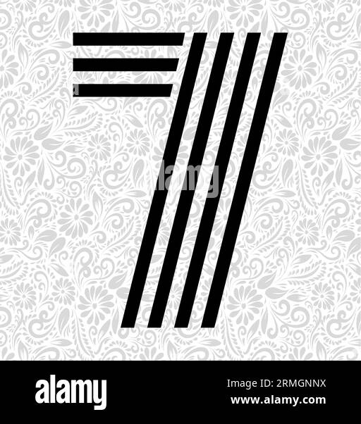 Numéro 7 Latter Art, Alphabet Letter Design, Alphabet Letter Illustration, Latter Art, lettrage illustration, vecteur alphabet, vecteur de police Illustration de Vecteur