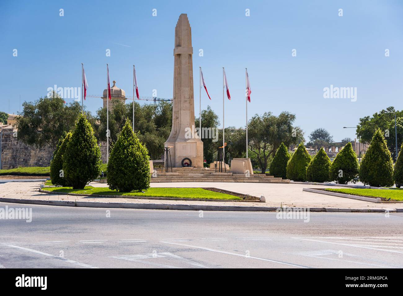 Monument de guerre à la Valette, Malte Banque D'Images
