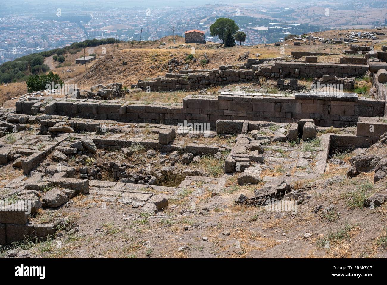 Le temple de Trajan dans la ville antique de Pergame. Asclepeion ancienne ville à Pergame, Turquie. Banque D'Images