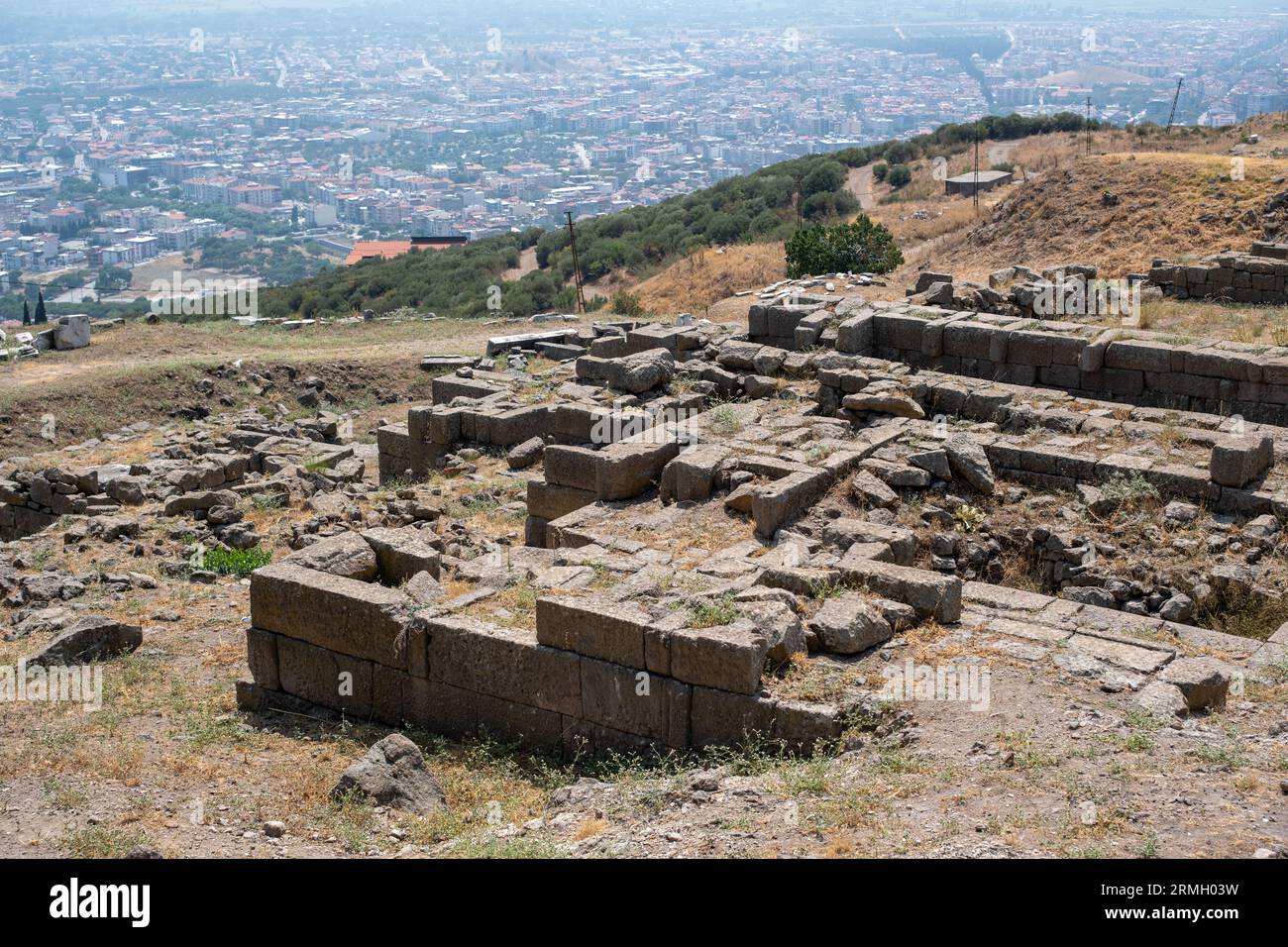 Le temple de Trajan dans la ville antique de Pergame. Asclepeion ancienne ville à Pergame, Turquie. Banque D'Images
