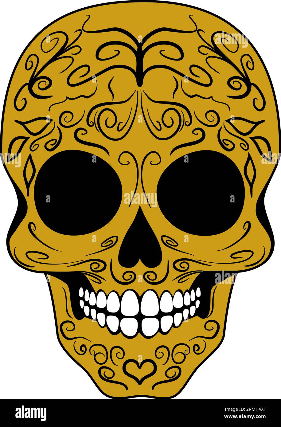 Crâne de sucre mexicain. Jour des morts. Illustration vectorielle. Illustration de Vecteur