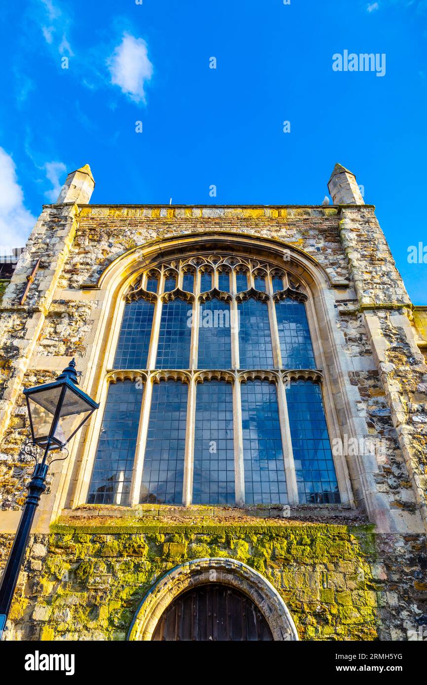 Fenêtre Trackery de l'église de Sainte Marie à Rye, East Sussex, Royaume-Uni Banque D'Images