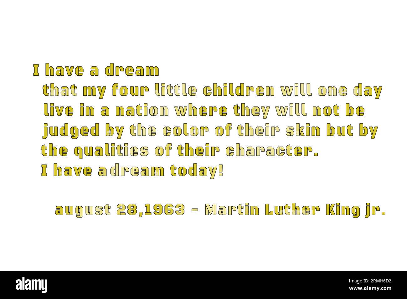 Martin Luther King avec des graphismes personnalisés, prix nobel, dans tous les modes, nous répandons le sue mots de paix et de fraternité : J'ai un rêve .. Banque D'Images