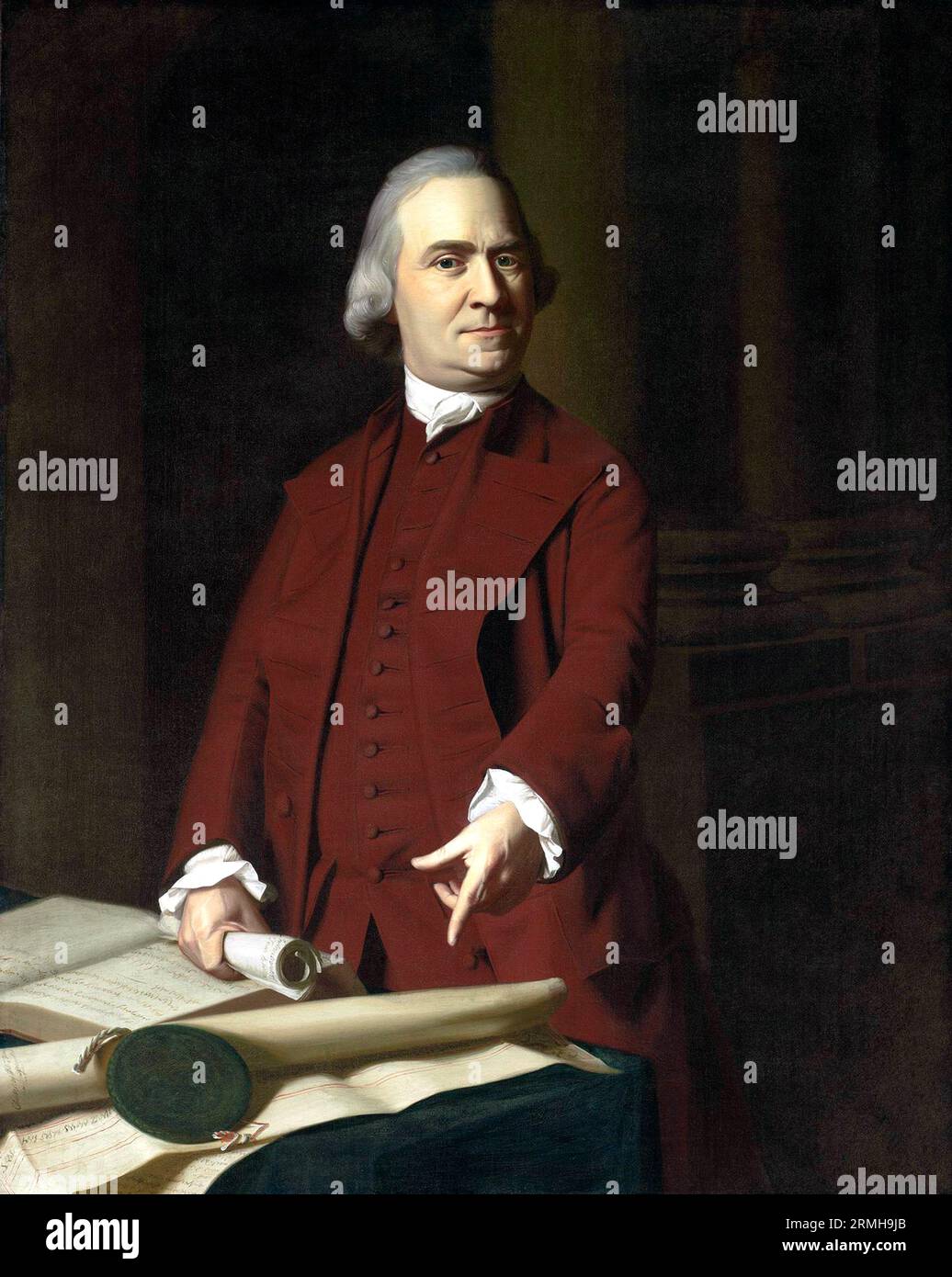 Samuel Adams (1722 – 1803) homme d'État américain et père fondateur des États-Unis. Banque D'Images