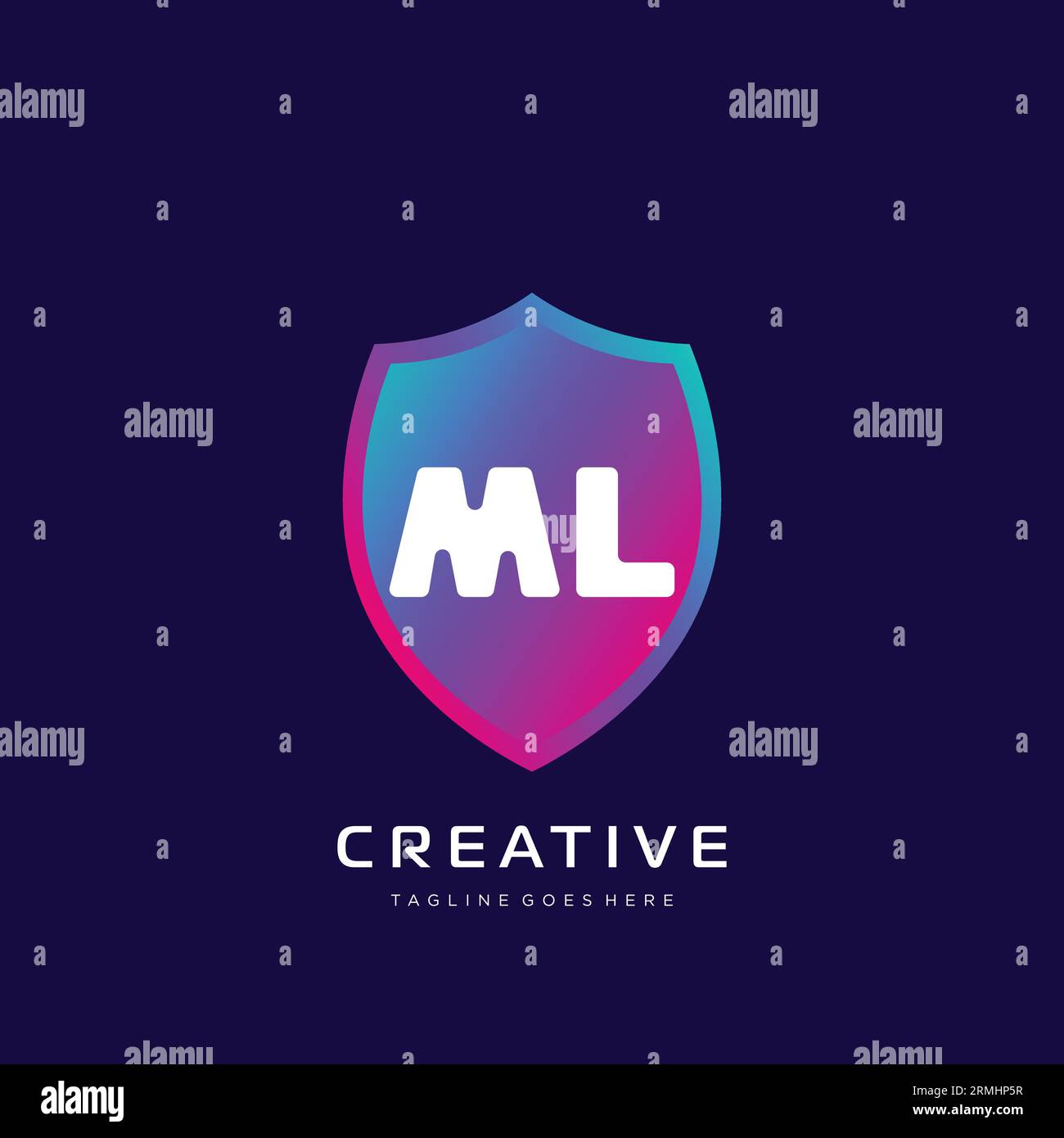 Logo initial avec modèle vectoriel coloré. Illustration de Vecteur