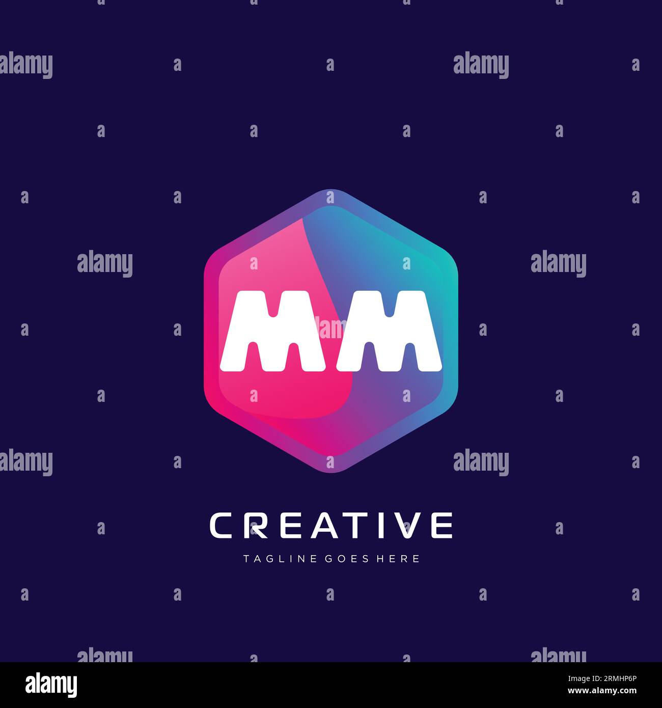 Logo initial avec modèle vectoriel coloré. Illustration de Vecteur