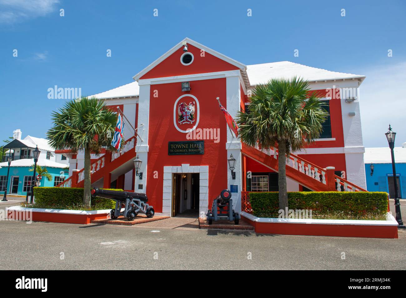 St. George's Town Hall à Kings Square dans le centre-ville de St. George est aux Bermudes. Ville historique de St. George est un site du patrimoine mondial depuis 2000. Banque D'Images