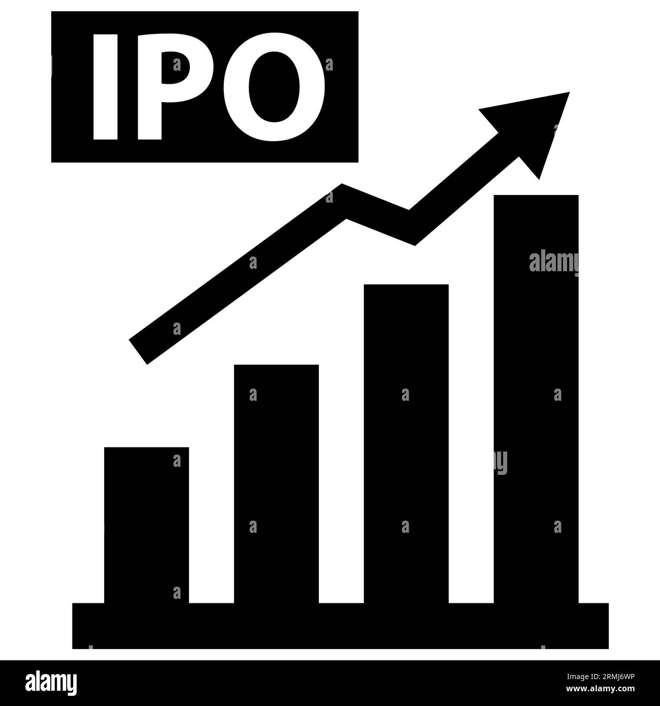 Icône IPO. signe initial d'offre publique. Symbole graphique. style plat. Banque D'Images