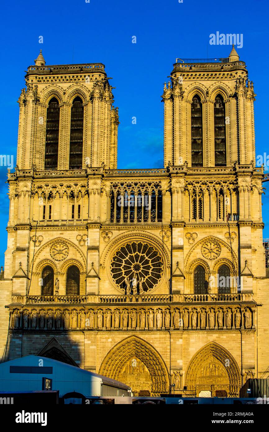 FRANCE. PARIS (75) CATHÉDRALE NOTRE-DAME LORS DE SA RÉNOVATION Banque D'Images