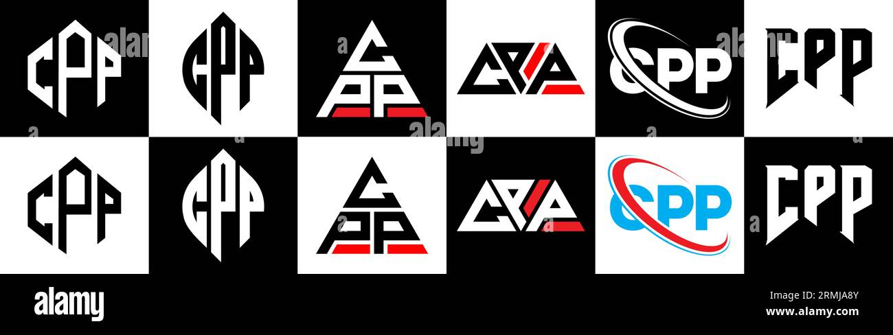 Conception de logo de lettre CPP dans le style six. CPP polygone, cercle, triangle, hexagone, plat et style simple avec le logo de la lettre de variation de couleur noir et blanc se Illustration de Vecteur Conception de logo de lettre CPP dans le style six. CPP polygone, cercle, triangle, hexagone, plat et style simple avec le logo de la lettre de variation de couleur noir et blanc se Illustration de Vecteur