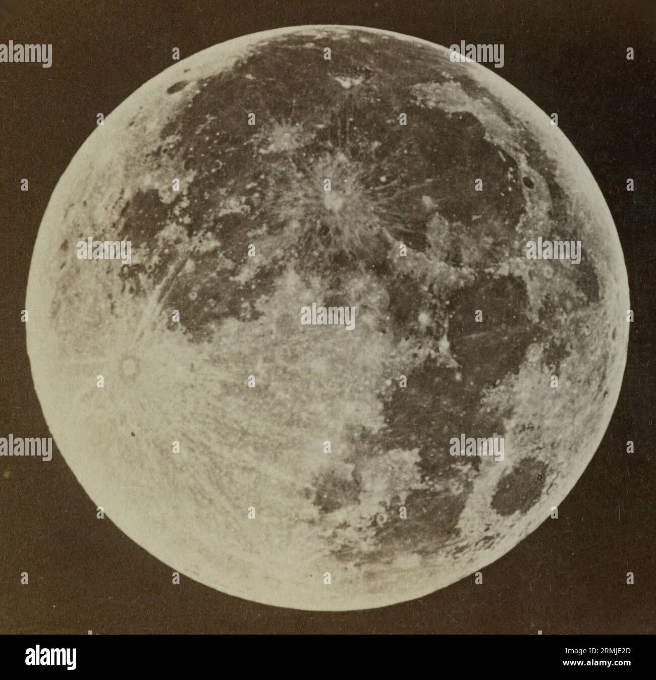 Full Moon - Pub. Par Strohmeyer & Wyman en 1899 - image unique recadrée à partir d'une carte stéréovisuelle originale (orientation de l'image originale à partir de la carte) Banque D'Images