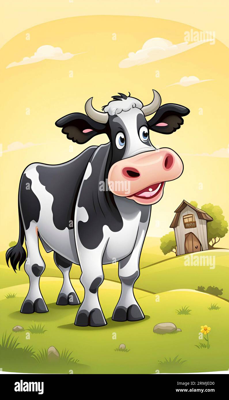 Bande dessinée Freisian Cow Banque D'Images