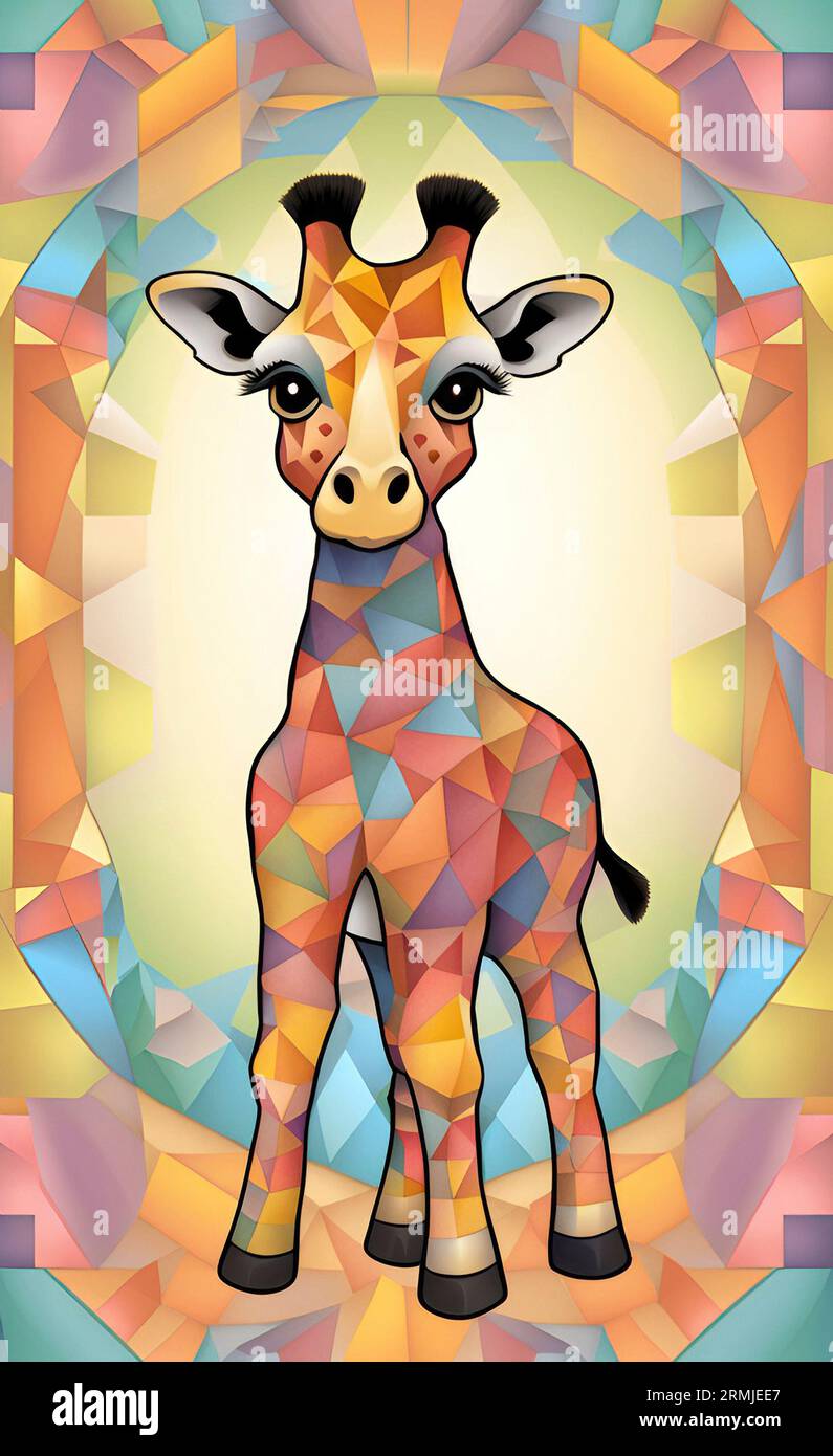 Art girafe multicolore Banque D'Images
