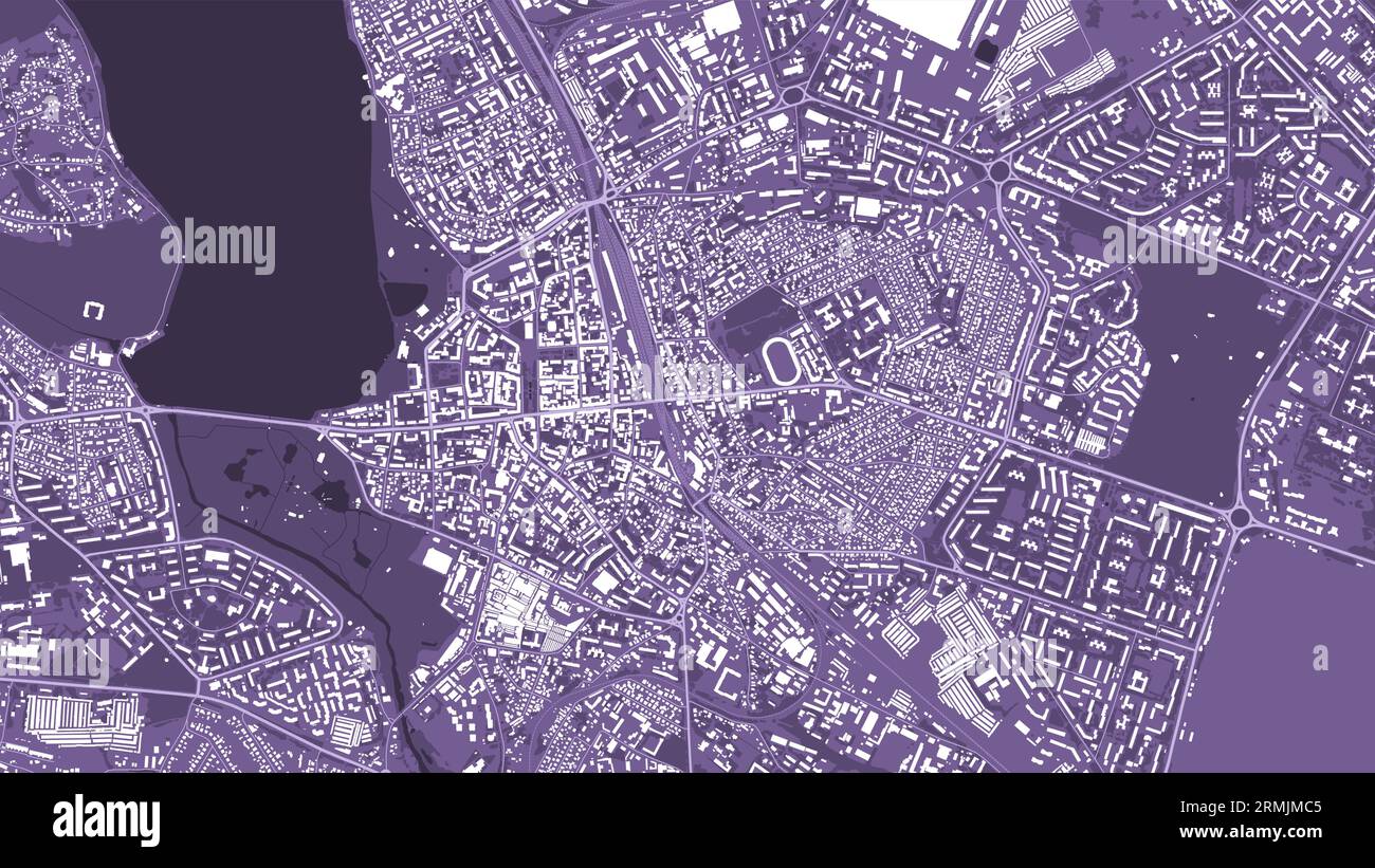 Carte de Purple Ternopil, Ukraine, carte détaillée de la municipalité, panorama Skyline. Carte touristique graphique décorative du territoire de Ternopil. Vecteur libre de droits i Illustration de Vecteur