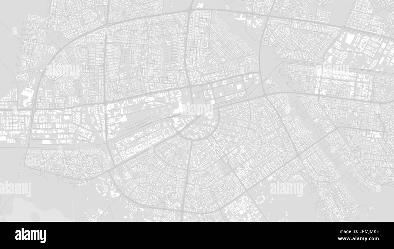 Blanc et gris clair zone de la ville de Gaborone, Botswana, carte vectorielle de fond, routes et illustration de cartographie de l'eau. Format écran large, fla numérique Illustration de Vecteur
