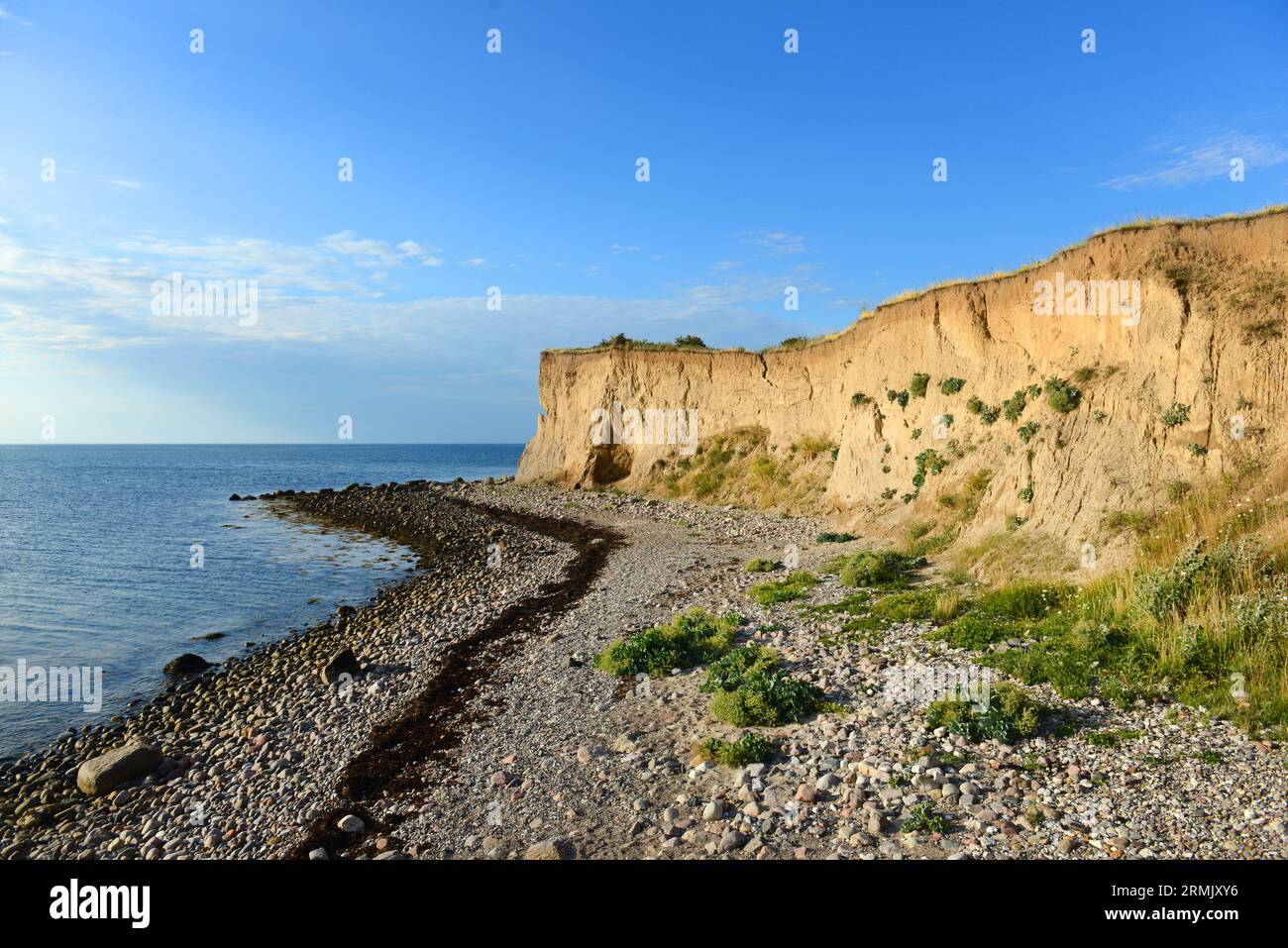 Magnifique paysage côtier près de la Grande ceinture à Korsør, Danemark. Banque D'Images