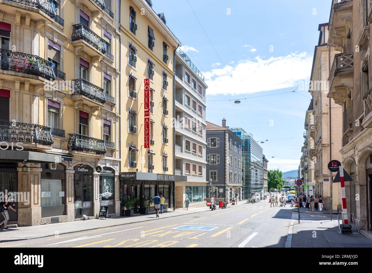 Rue des Alpes, Cornavin, Genève (Genève), Canton de Genève, Suisse Banque D'Images