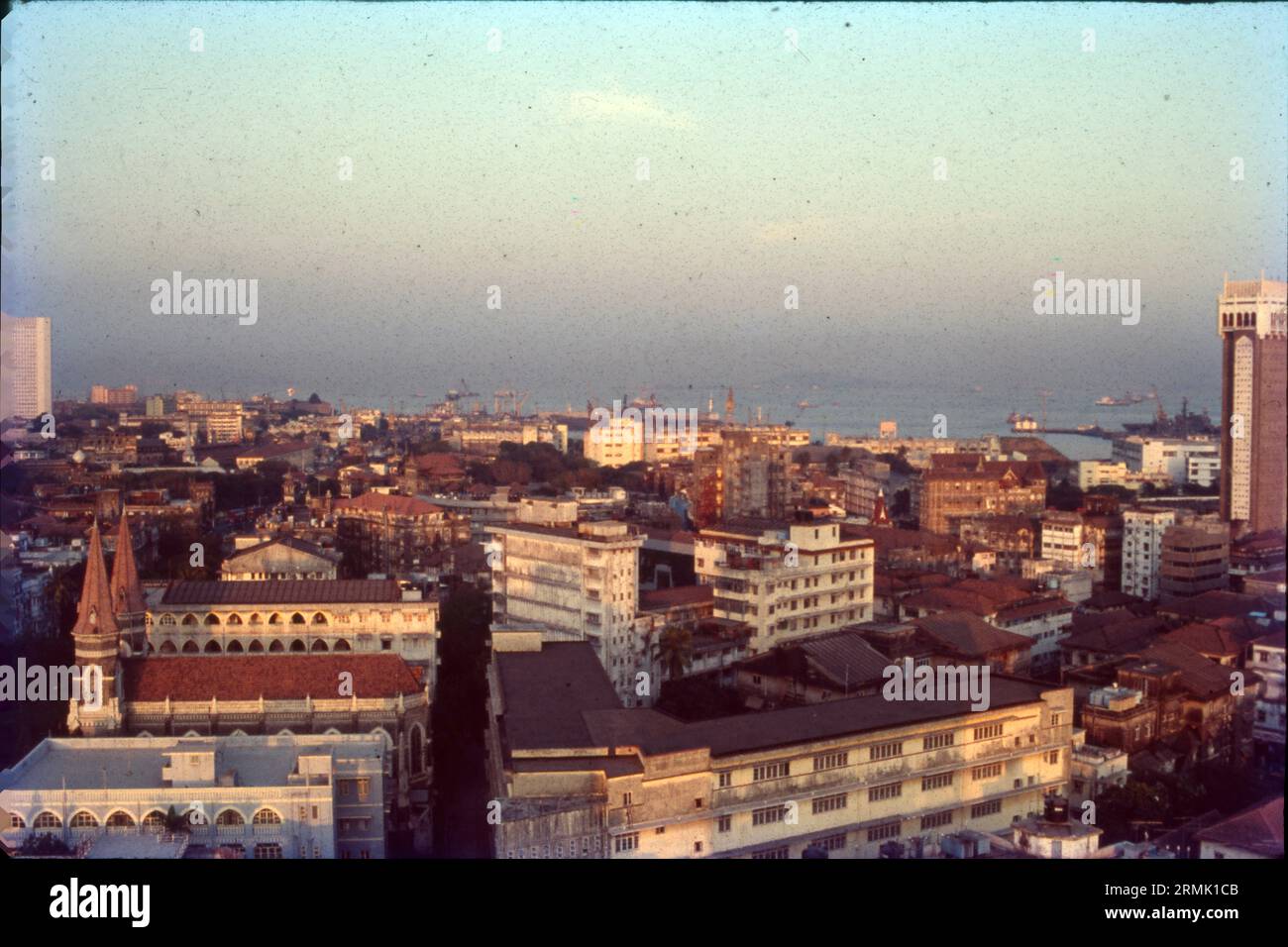 Arial View, South Mumbai, derrière Taj Mahal Hotel, Bombay, Inde. Banque D'Images