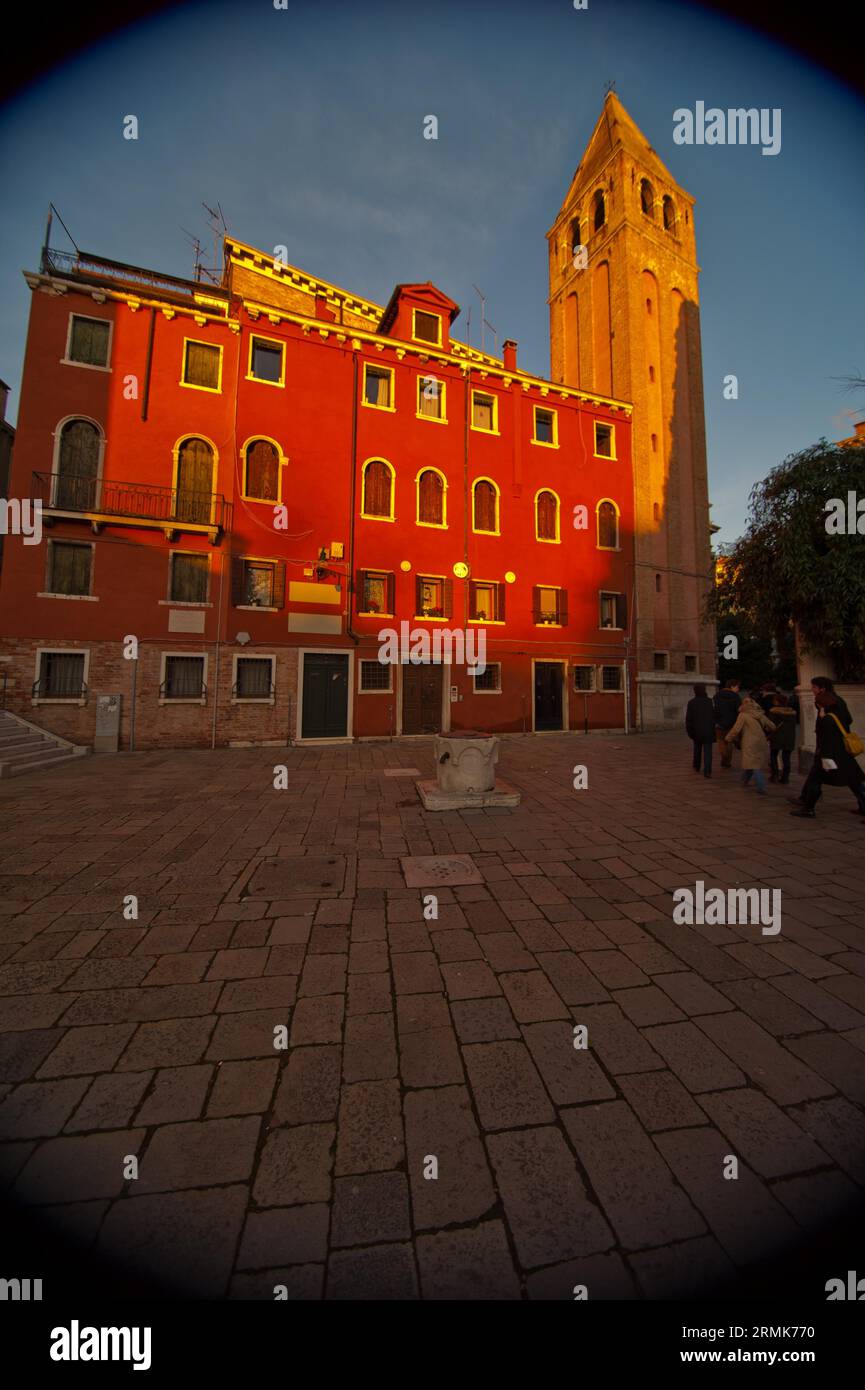 Vue pittoresque inhabituelle de Venise Italie lieu le plus touristique du monde Banque D'Images