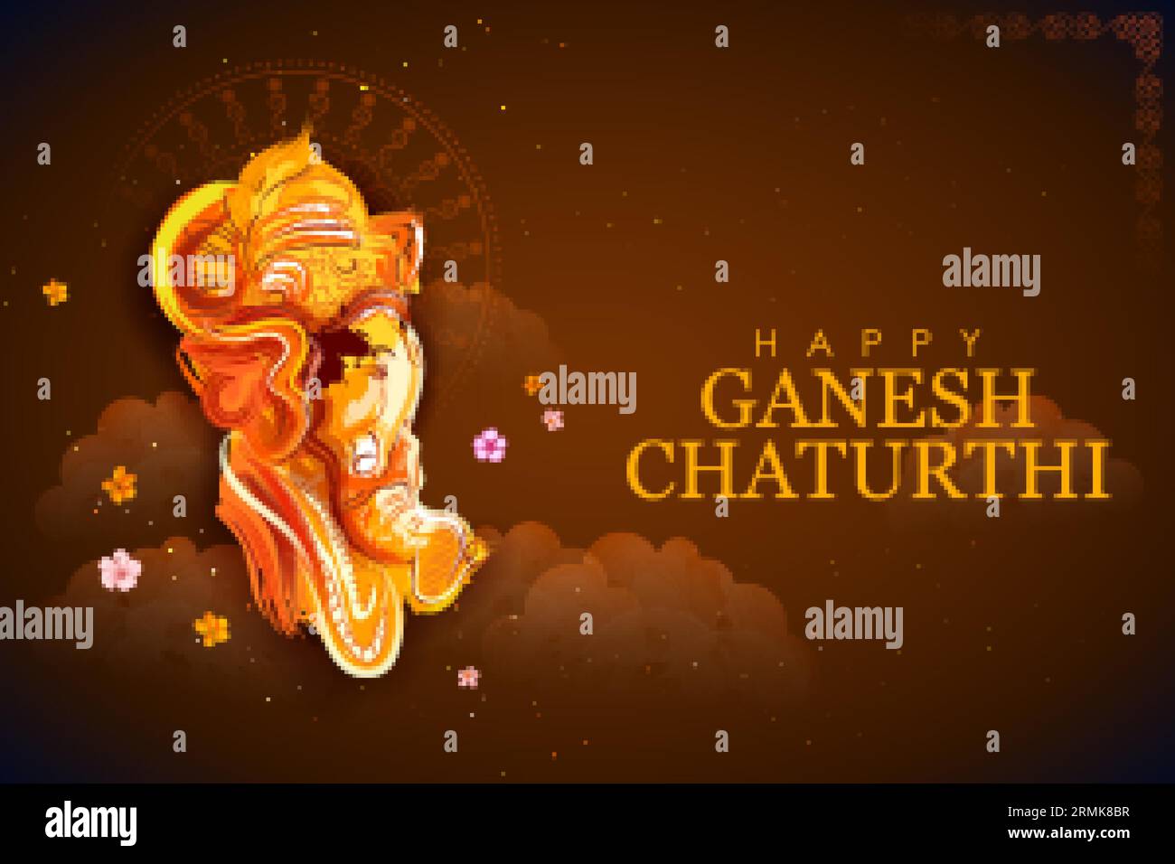 Lord Ganpati fond pour le festival Ganesh Chaturthi de l'Inde Illustration de Vecteur