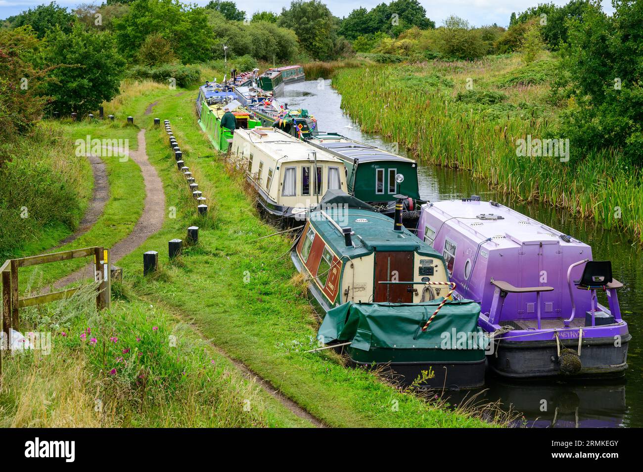 Bateaux amarrés au Festival of Water de l'IWA à Pelsall, West Midlands Banque D'Images