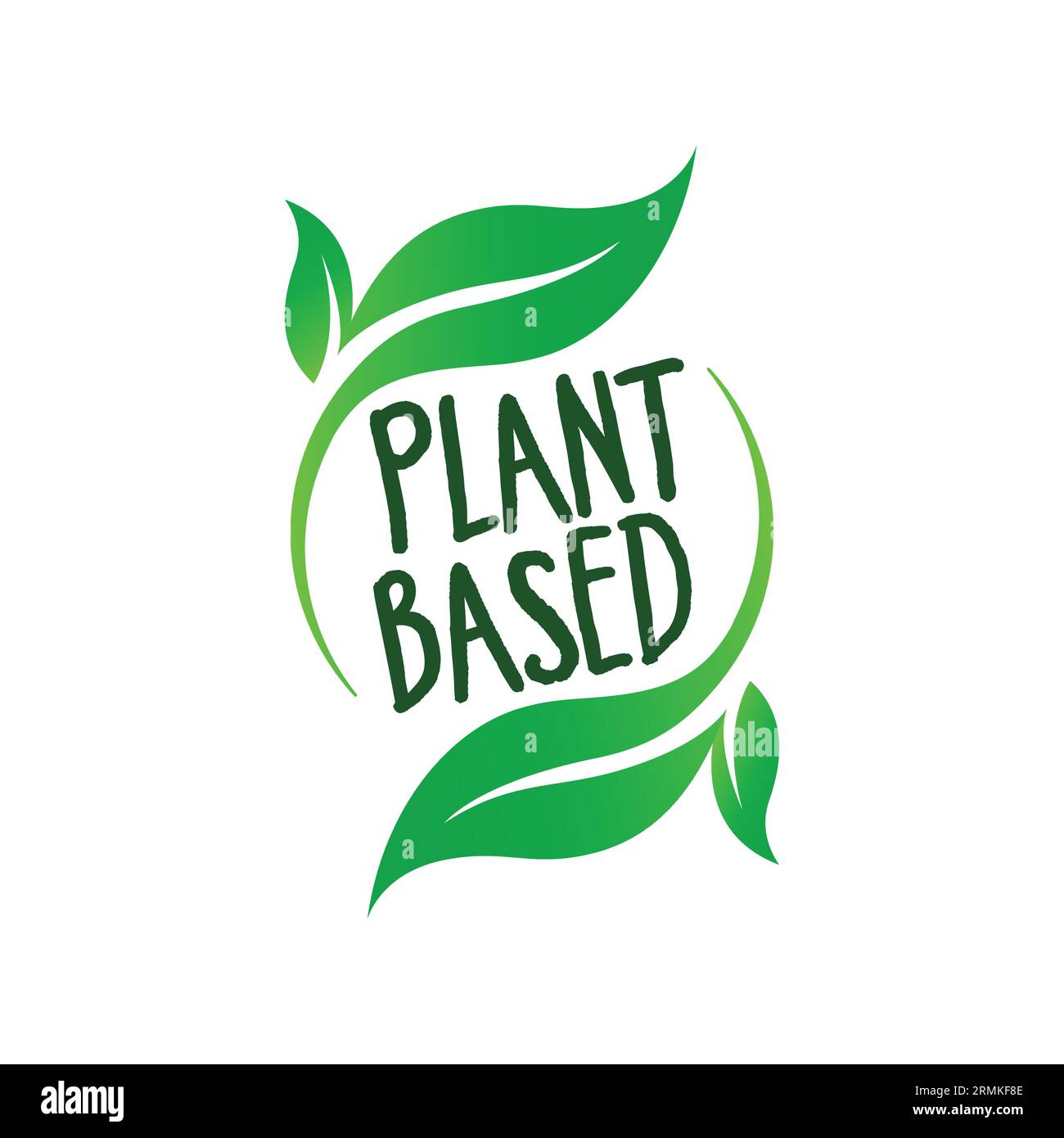 végétalien à base de plantes vertes v végétariennes logo symbole icône pour vecteur d'emballage alimentaire isolé sur fond blanc Illustration de Vecteur