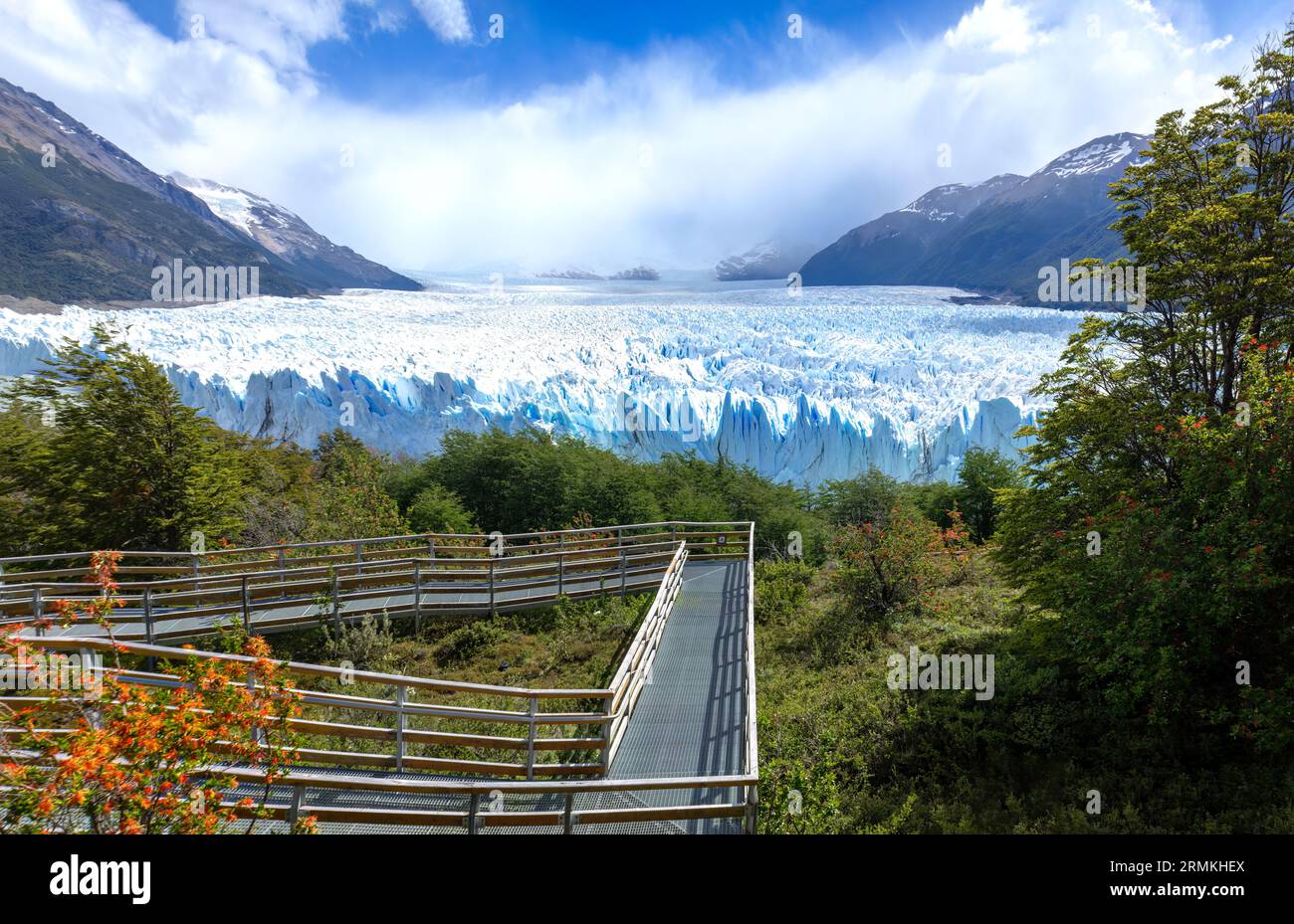 Argentine, Patagonie, El Calefate Perito glacier Moreno dans les Glaciers Parc national Los Glaciares. Banque D'Images