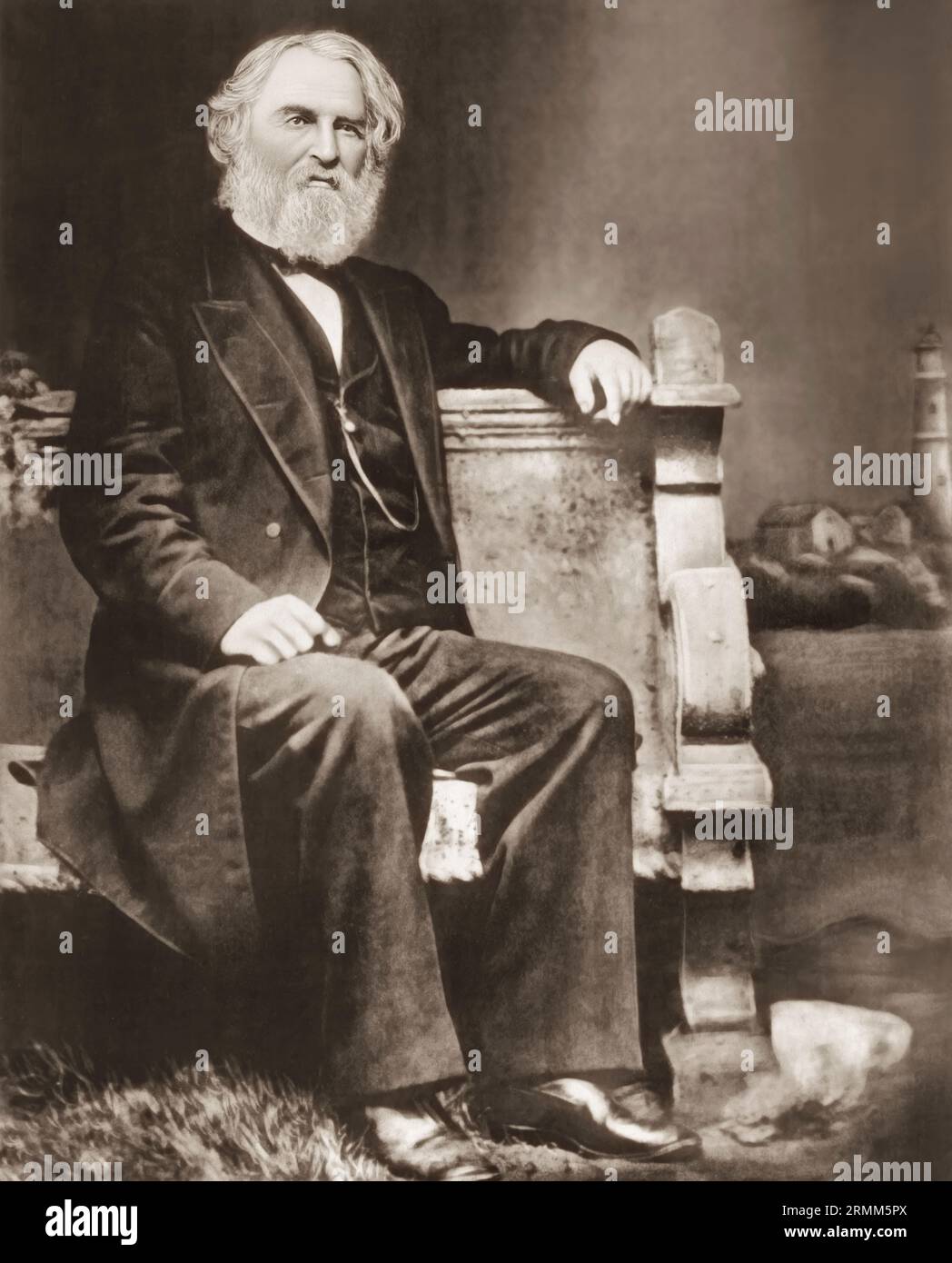 Henry Wadsworth Longfellow, 1807 – 1882, poète américain, édité numériquement Banque D'Images