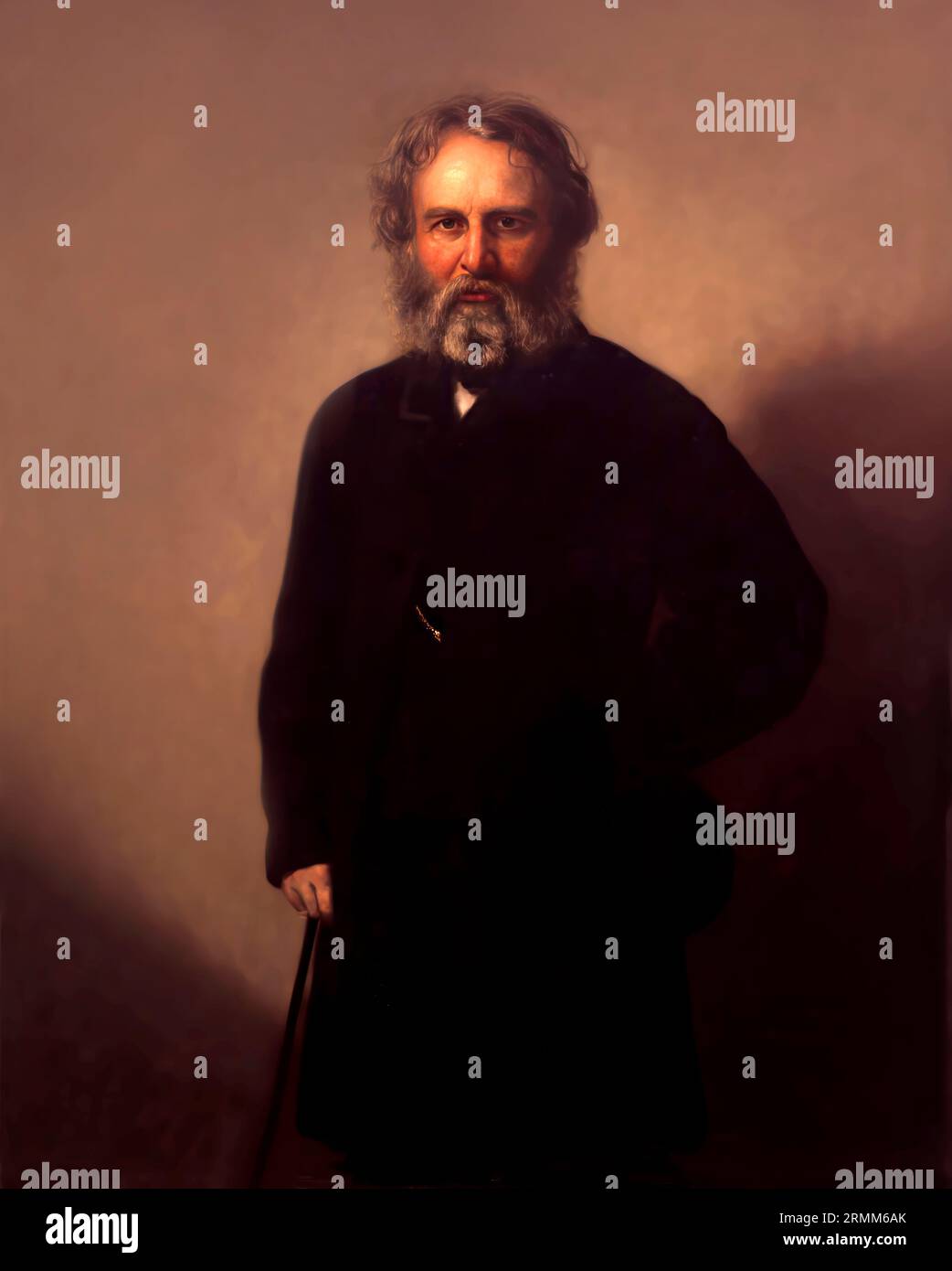 Henry Wadsworth Longfellow, 1807 – 1882, poète américain, édité numériquement selon une peinture de Healy Banque D'Images