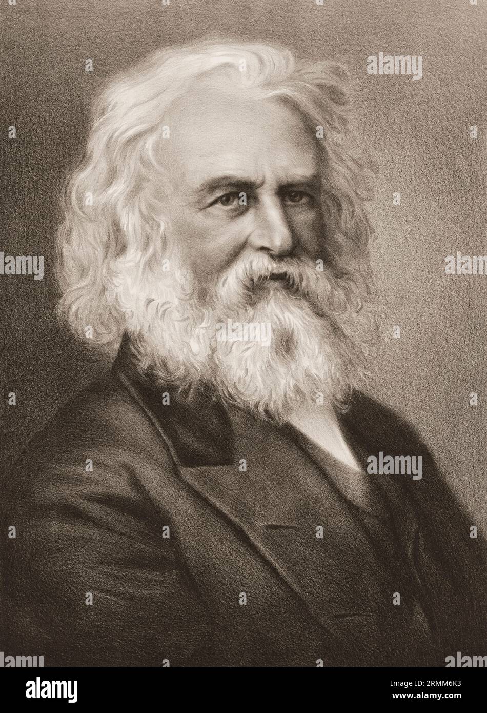 Henry Wadsworth Longfellow, 1807 – 1882, poète américain, édité numériquement Banque D'Images