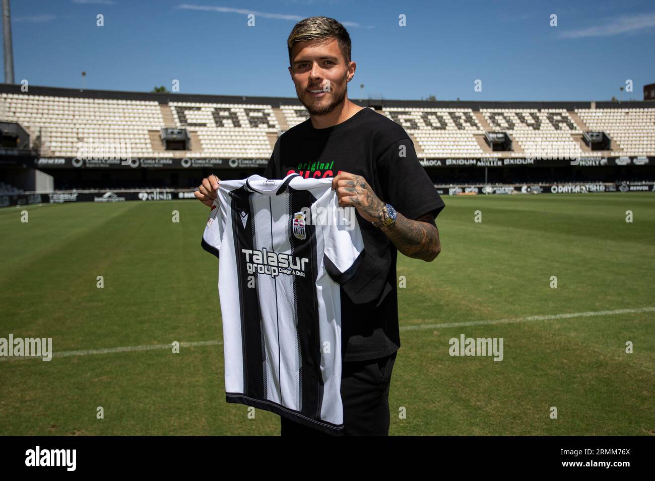 29/08/2023, le colombien Juan Jose Narvaez, nouveau joueur de l'équipe FC Cartagena, Estadio Cartagonova, Cartagena, région de Murcia. Banque D'Images