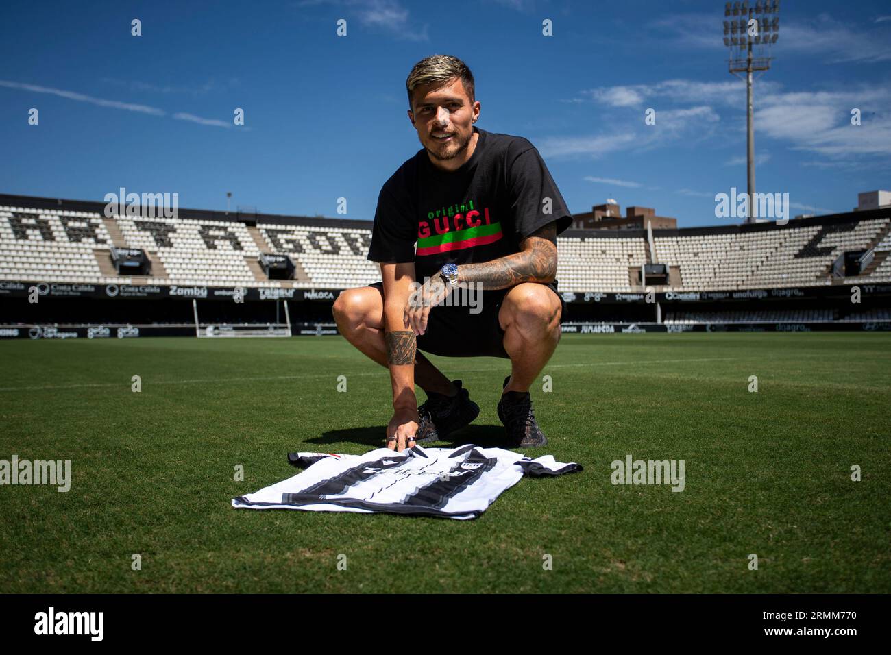 29/08/2023, le colombien Juan Jose Narvaez, nouveau joueur de l'équipe FC Cartagena, Estadio Cartagonova, Cartagena, région de Murcia. Banque D'Images