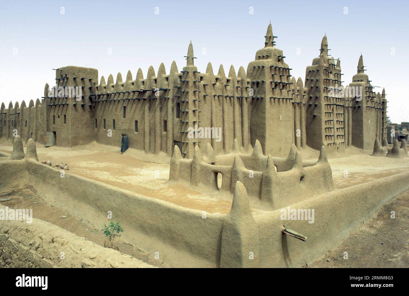 Mali, Djenne. La mosquée en adobe du patrimoine de l'UNESCO. Banque D'Images