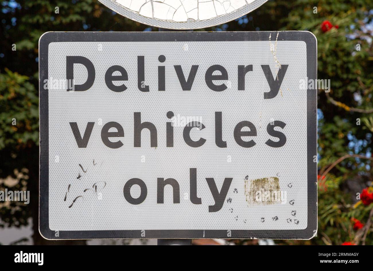 Panneau véhicules de livraison uniquement, Woodbridge, Sufffolk, Angleterre, Royaume-Uni Banque D'Images