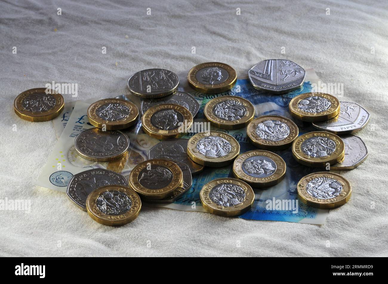 Pièces sterling britanniques Banque D'Images