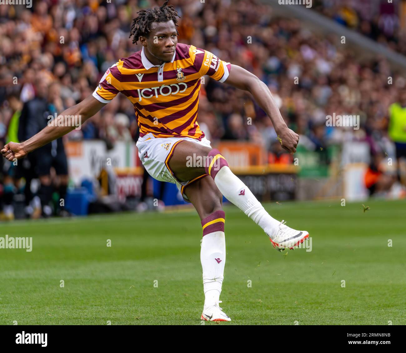 Bradford, Royaume-Uni. 26 août 2023. EFL Sky Bet League 1 : Bradford City AFC contre Crewe Alexandra FC. Daniel Oyegoke de Bradford City. Crédit Paul B Whitehurst/Alamy Live News Banque D'Images