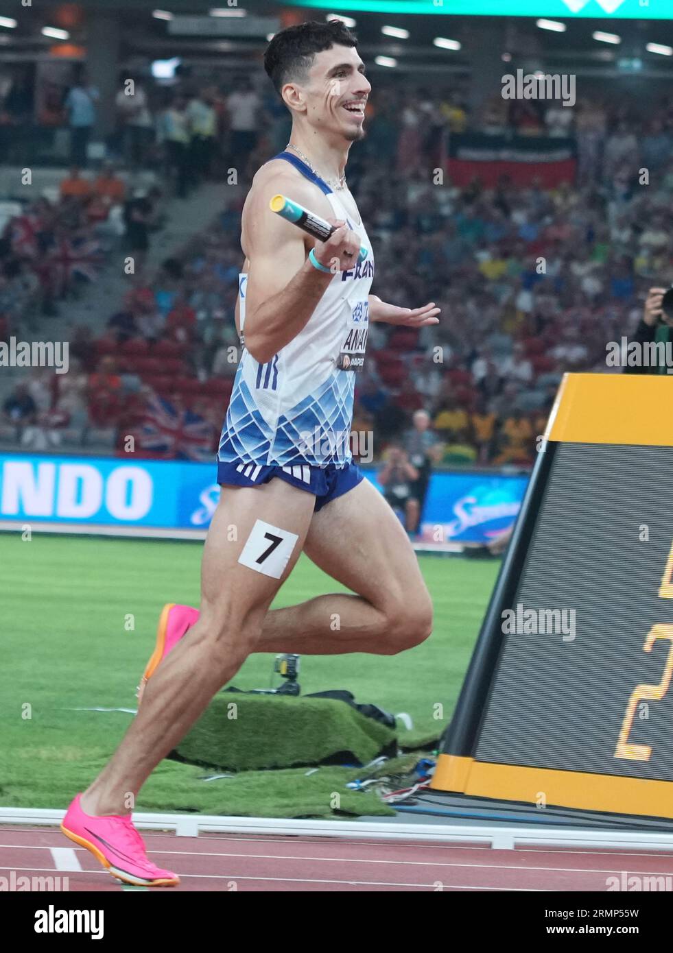 To ANDANT de FRA final 4X400M mètres RELAIS HOMMES lors des Championnats du monde 2023 le 27 août 2023 à Nemzeti Atletikai à Budapest, Hongrie - photo Laurent Lairys / DPPI Banque D'Images