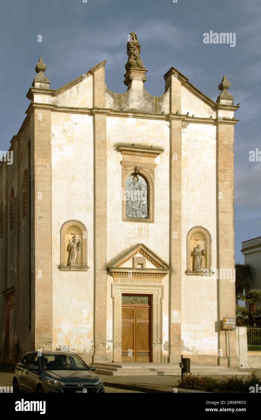 Lequile, Italie. Vue extérieure du XVII siècle Santuario S. Maria della Consolazione. Banque D'Images