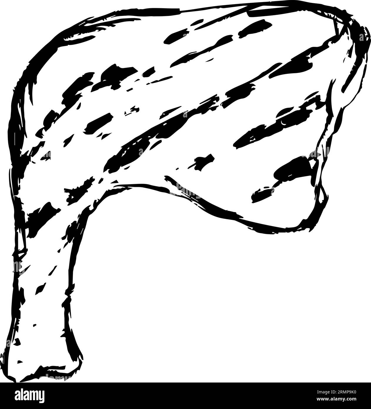Cuisse de poulet à la viande bbq grillée Vector. Illustration dessinée à la main isolée sur fond blanc. Parfait pour le menu café, restaurant, livre de recettes, cuisine Illustration de Vecteur
