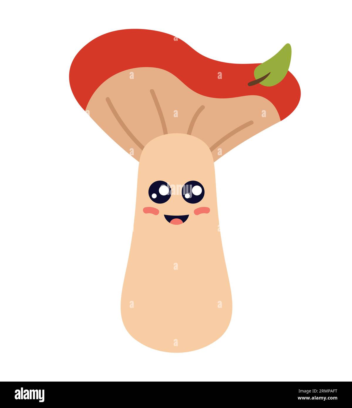 Drôle Russula Mushroom avec des yeux. Illustration vectorielle plate Illustration de Vecteur